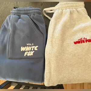 2 White Fox sweatpants XS